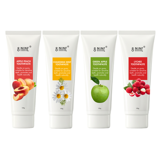 Fruit-Infused Freshness: Apple Peach, Green Apple, Chamomile Mint &amp; Lychee Toothpaste Combo