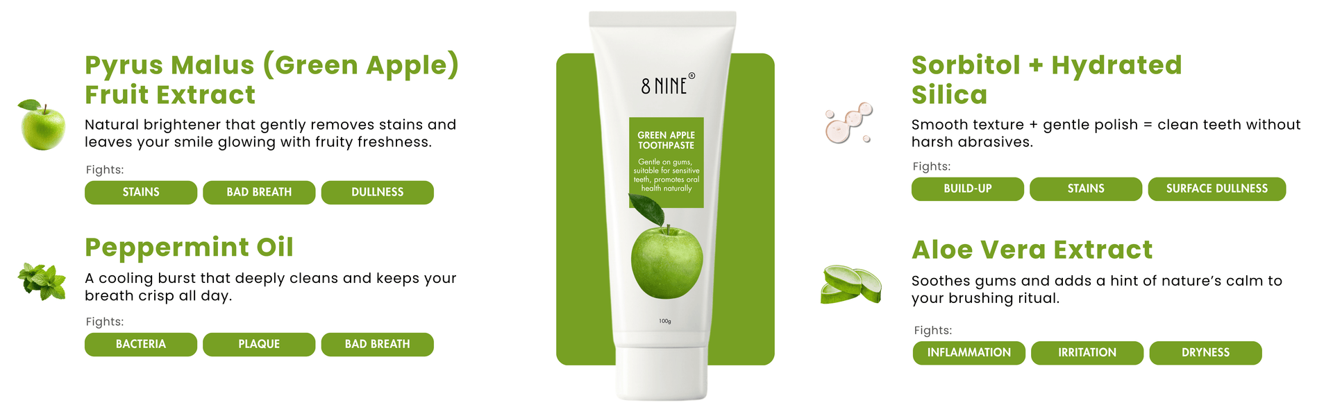 Refreshing Green Apple Toothpaste