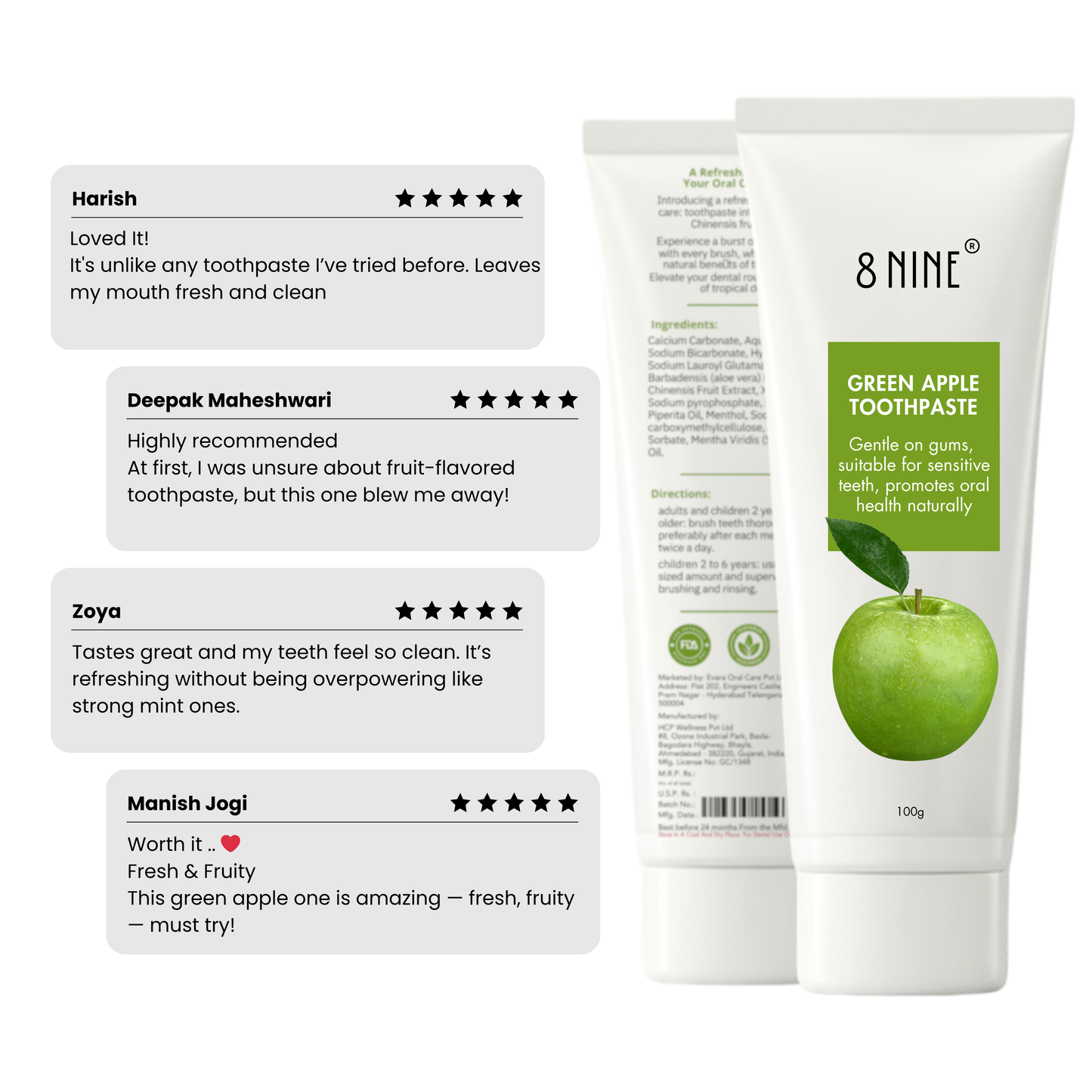 Refreshing Green Apple Toothpaste