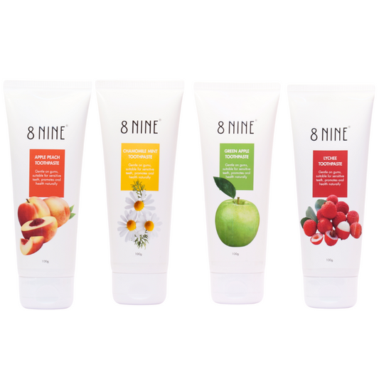Fruit-Infused Freshness: Apple Peach, Green Apple, Chamomile Mint &amp; Lychee Toothpaste Combo